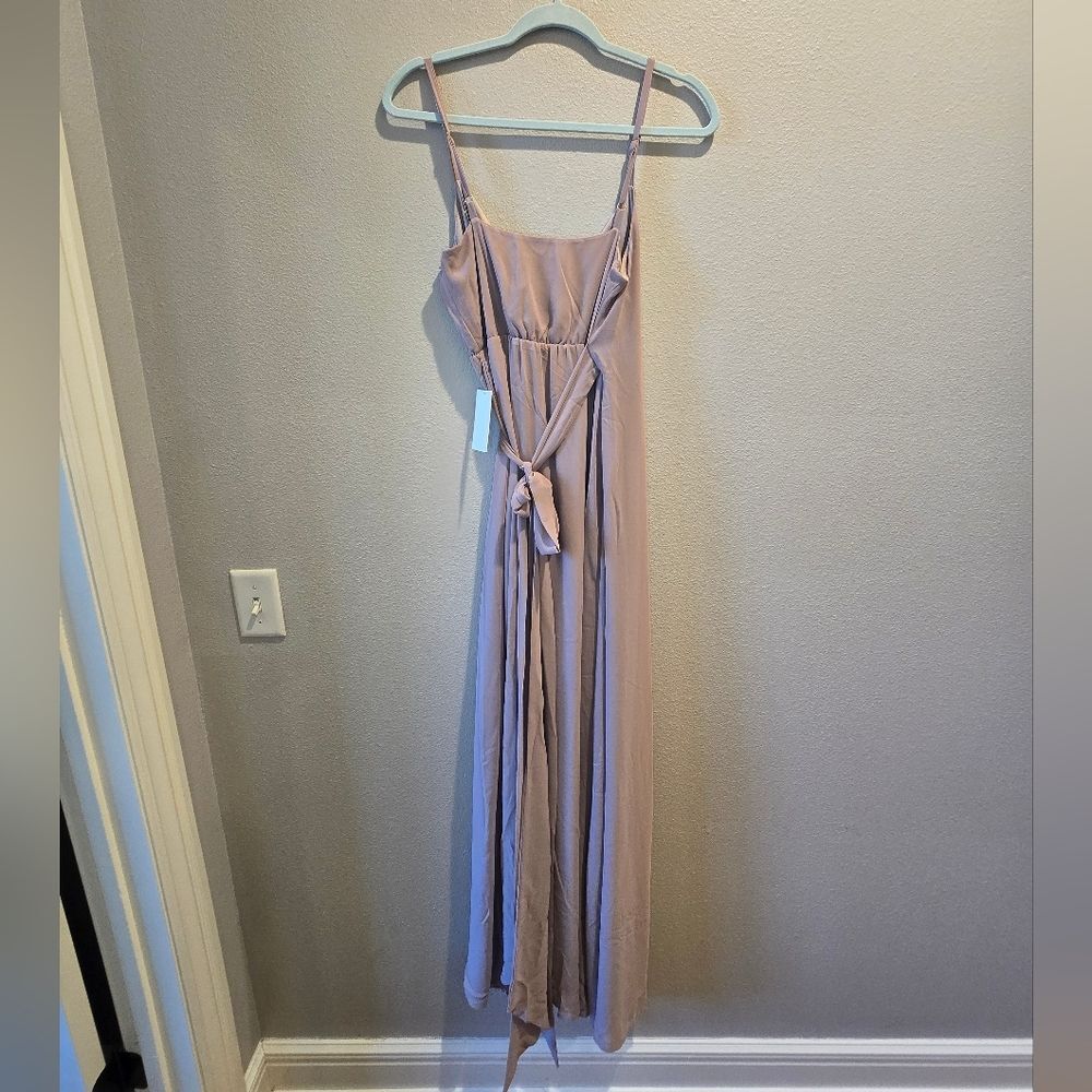 Show Me Your Mumu Bridesmaid Party Dress Liz Long side Tie Dune/ Tan NWT Sz S - Picture 6 of 8